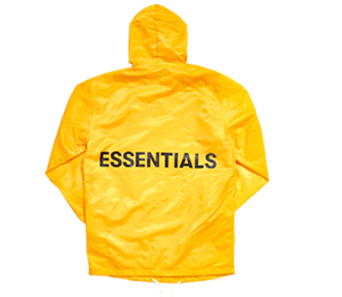 Fear of God Essentials Graphic Hooded Coach Jacket Yellow