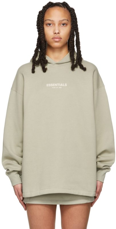 Essentials Hoodie Green Relaxed Hoodie